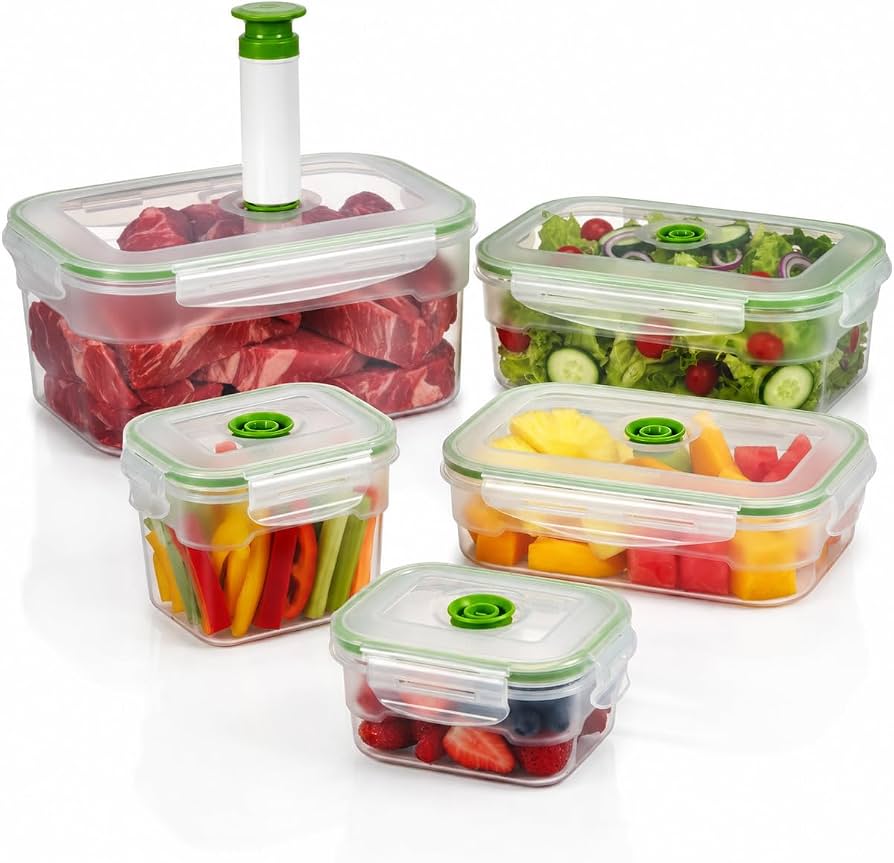 Vacuum-seal food storage system
